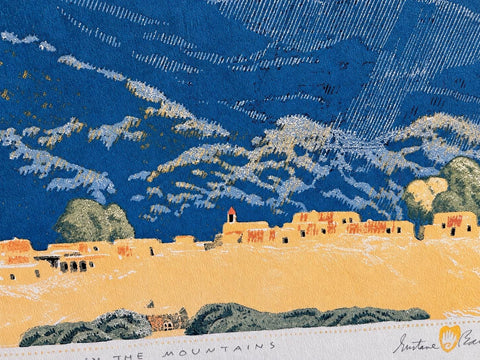 Vintage Gustave Baumann Rain in the Mountains Framed Art Print Reproduction