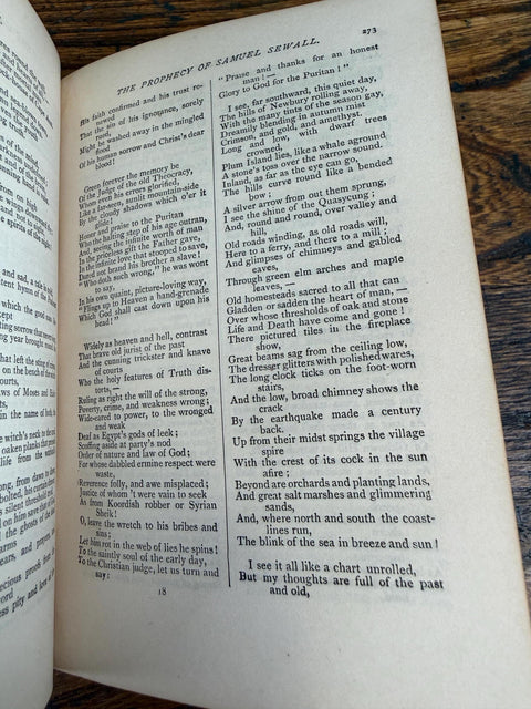 The Poetical Works of John Greenleaf Whittier | 1891 Hardback Poetry Collection