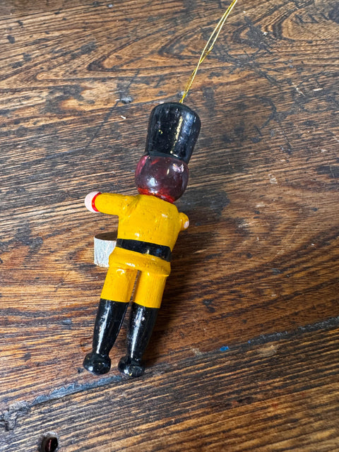 Wooden Toy Soldier Christmas Ornament with Drum