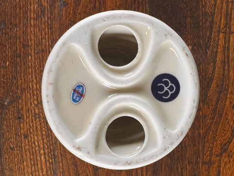 Ceramic Christmas Tree Candle Holder with Holly and Tree Motif