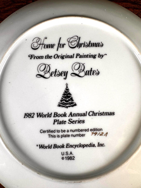 Home for Christmas Decorative Plate 1982 by Betsey Bates