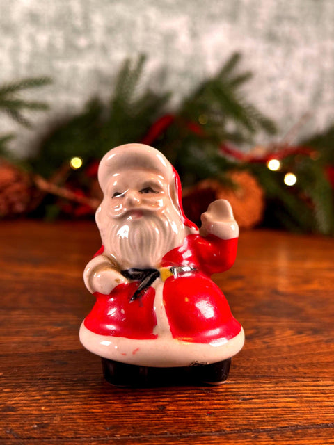 Vintage Ceramic Santa Claus Salt and Pepper Shakers from Japan