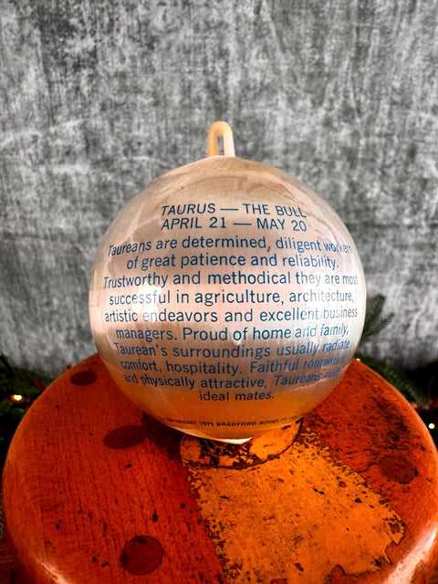 1979 Taurus Christmas Ornament by Bradford Novelty Co.