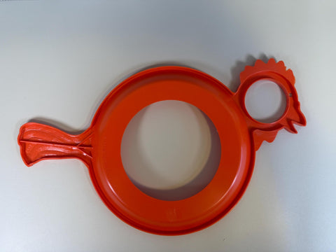 Vintage Red Chicken Picnic Plate Holders with Cup Holders
