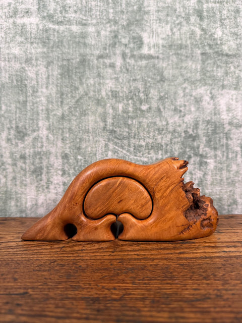 Vintage Fred & Marilyn Buss Maple Burl Puzzle Box