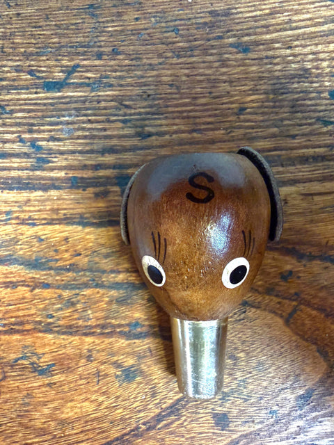 Vintage Walnut Dog Stacking Salt & Pepper Shakers