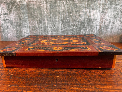 Vintage Italian Inlaid Music Box Table – Marquetry Side Table – Isola di Capri