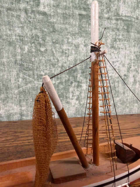 Handcrafted Wooden Model Sailboat Nautical Decor