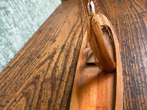Handcrafted Wooden Model Sailboat Nautical Decor