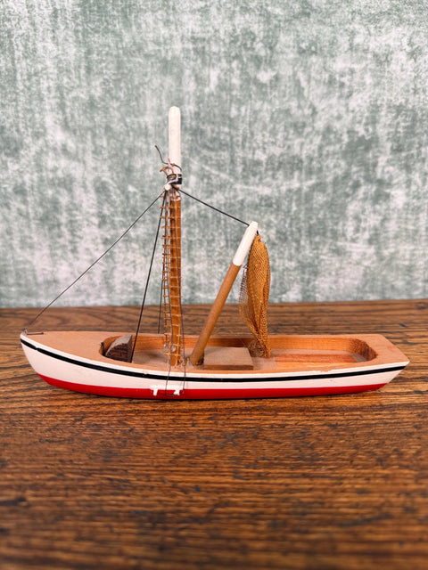 Handcrafted Wooden Model Sailboat Nautical Decor