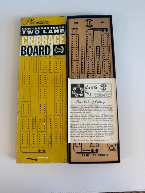 Pleasantime Continuous Track Two Lane Cribbage Board by Pacific Game Co.