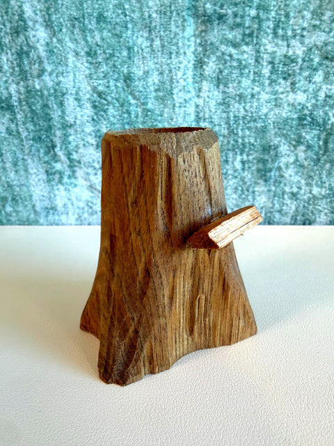 Rustic Wooden Toothpick Holder with Toothpicks