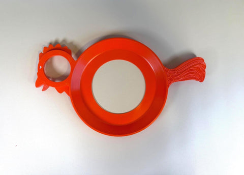 Vintage Red Chicken Picnic Plate Holders with Cup Holders