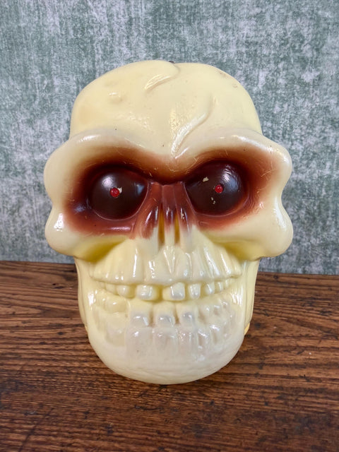 Vintage 1990s Gemmy Shrillers Animated Halloween Skull & Light-Up Snake Set