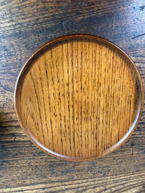 Wood and Ceramic Condiment Set with Tray and Spoons
