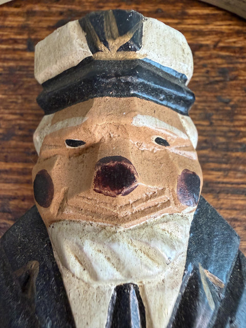 Wooden Nautical Captain Wall Hanging with Rope Frame