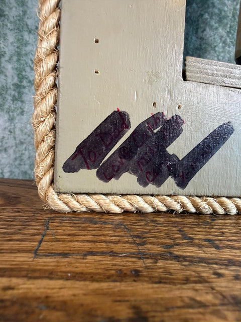 Wooden Nautical Captain Wall Hanging with Rope Frame
