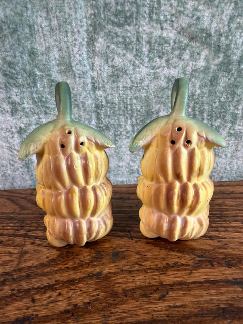 Vintage Ceramic Banana Bunch Salt and Pepper Shakers