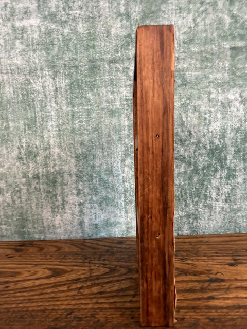 Wooden Display Shelf with Hand-Embroidered Floral Panels