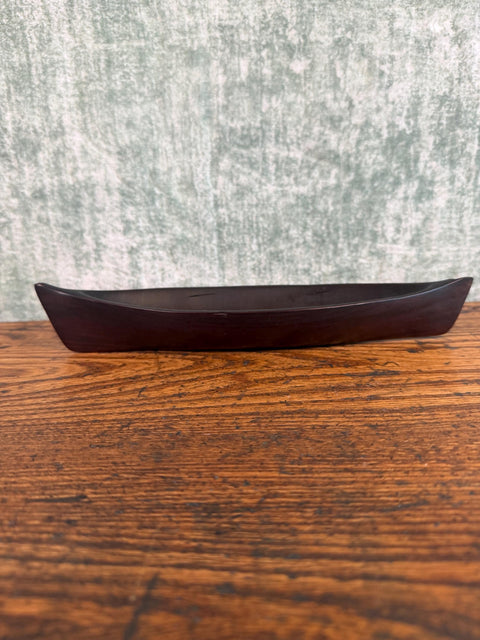 Carved Wooden Canoe Shaped Decorative Dish