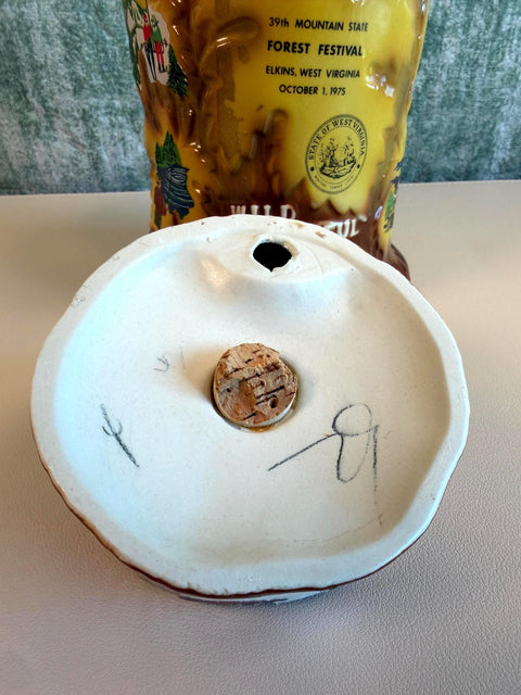 Wild Wonderful West Virginia Ceramic Liquor Bottle by Royal Halburton China, 1975