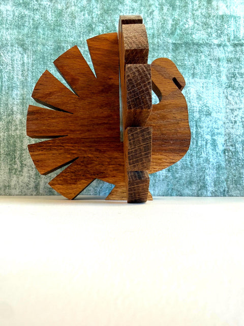 Vintage Wooden Turkey Napkin Holder