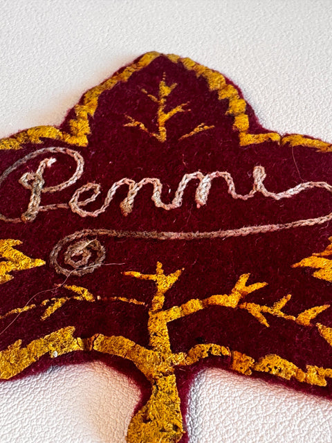 Penn Embroidered Leaf Patch in Warm Autumn Colors