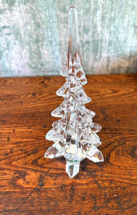 Clear Glass Christmas Tree Figurine by W.A.R. Made in Taiwan