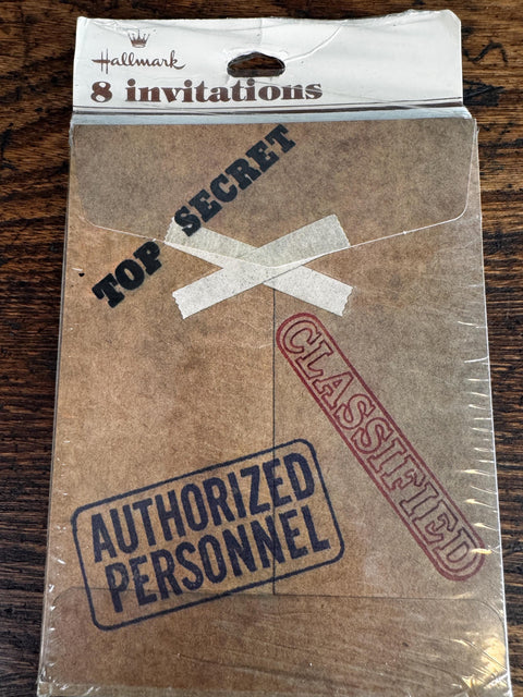 Hallmark Top Secret Authorized Personnel Party Invitations