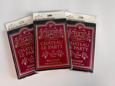 Hallmark Chateau Le Party Vintage Invitations - Set of 3 Packs, 24 Total