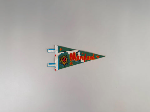 Vintage Maryland Felt Pennant with Sun and State Design