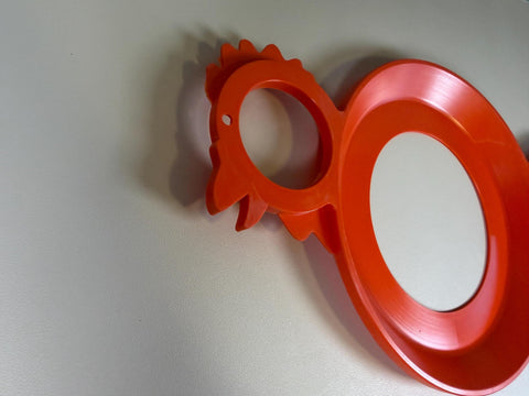 Vintage Red Chicken Picnic Plate Holders with Cup Holders