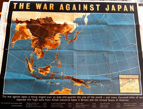 The War Against Japan | 1944 British Propaganda Map