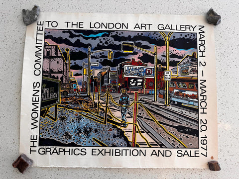 1977 Clark McDougall Screenprint Exhibition Poster – London Art Gallery