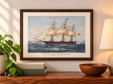 Clipper Ship 'Nightingale' Lithograph by Charles Parsons for Currier & Ives