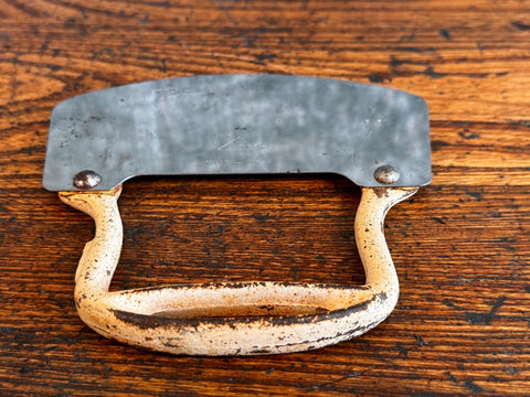 Acme Stainless Steel Mezzaluna Chopper with Vintage Handle