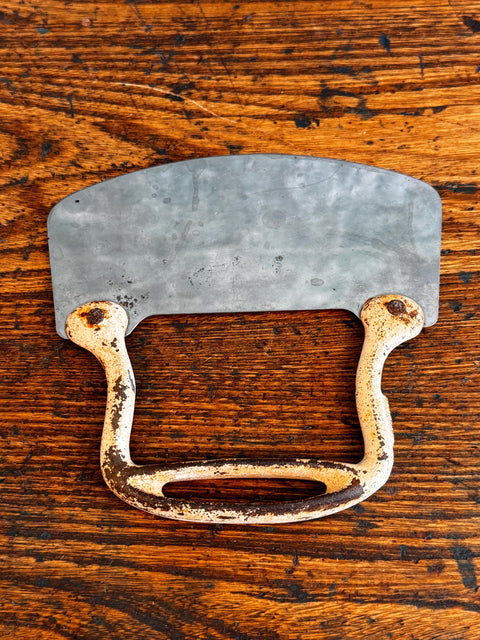 Acme Stainless Steel Mezzaluna Chopper with Vintage Handle