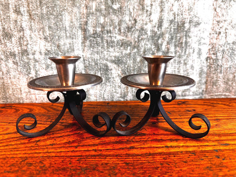 Oneida Custom Stainless Steel Double Candle Holders