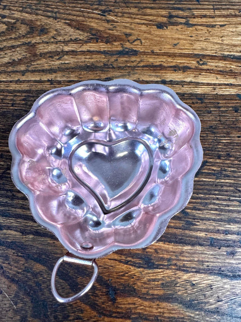 Set of 4 Vintage Copper Jelly Molds with Heart, Pineapple, and Fluted Designs