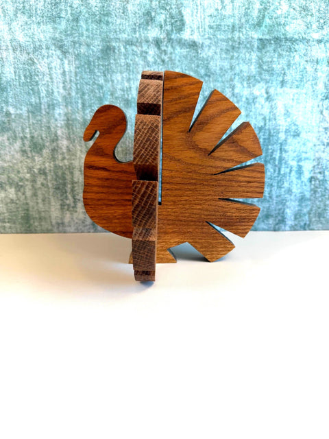 Vintage Wooden Turkey Napkin Holder