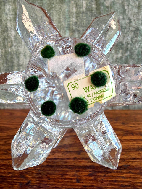 Clear Glass Christmas Tree Figurine by W.A.R. Made in Taiwan