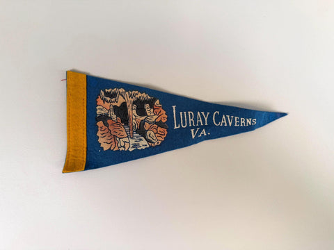 Vintage Luray Caverns VA Felt Souvenir Pennant