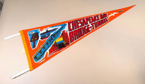 Chesapeake Bay Bridge-Tunnel Vintage Felt Souvenir Pennant