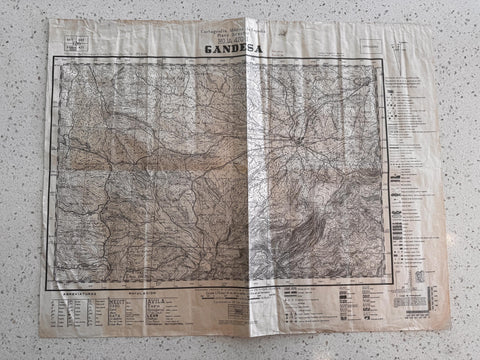 Gandesa 1938 Military Topographic Map of Spain