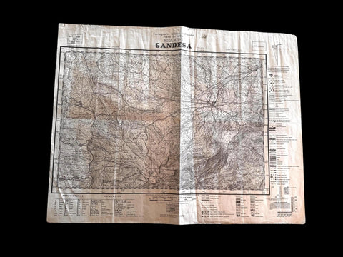 Gandesa 1938 Military Topographic Map of Spain