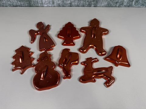 Set of 8 Copper Holiday Cookie Cutters
