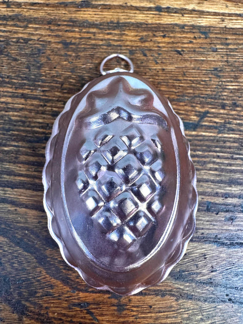 Set of 4 Vintage Copper Jelly Molds with Heart, Pineapple, and Fluted Designs