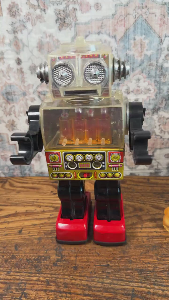 Vintage Horikawa Piston Robot | Battery Operated Japan Working